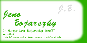 jeno bojarszky business card